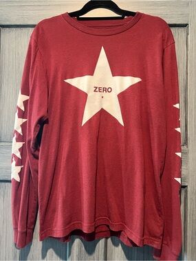 Smashing Pumpkins Long Sleeve Zero Maroon Star Size L Gish 90s Rock Band Shirt